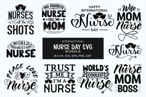 Nurse Day Bundle: 10 Graphics for T-Shirt Designs