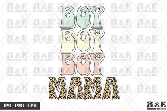 Retro Boy Mama Leopard: Graphics for T-Shirt Designs