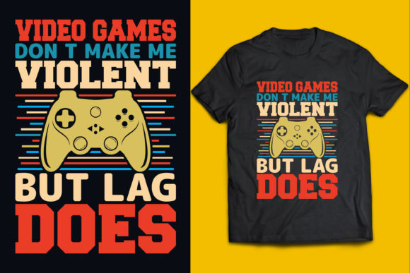 Vintage Gamer T-Shirt Design2: Graphics & Print Templates